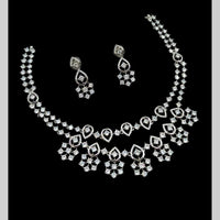 NAFJ Glamorous Austrian Stone Double Layer Designer Necklace Set