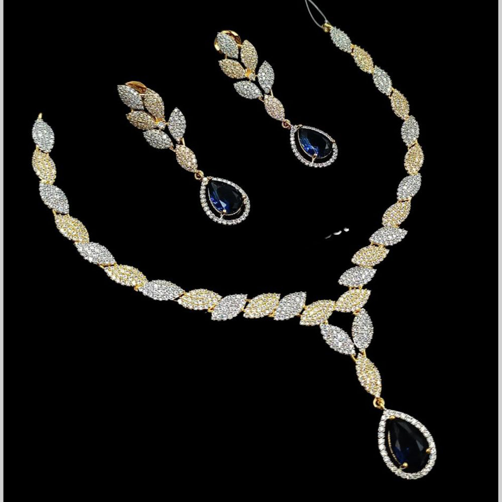 NAFJ Glamorous Crystal Stone  And Austrian Stone Designer Necklace Set