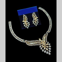 NAFJ Glamorous Crystal Stone  And Austrian Stone Designer Necklace Set