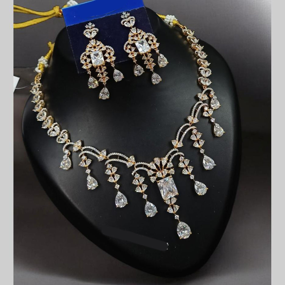 NAFJ Glamorous Crystal Stone And Austrian Stone Designer Necklace Set