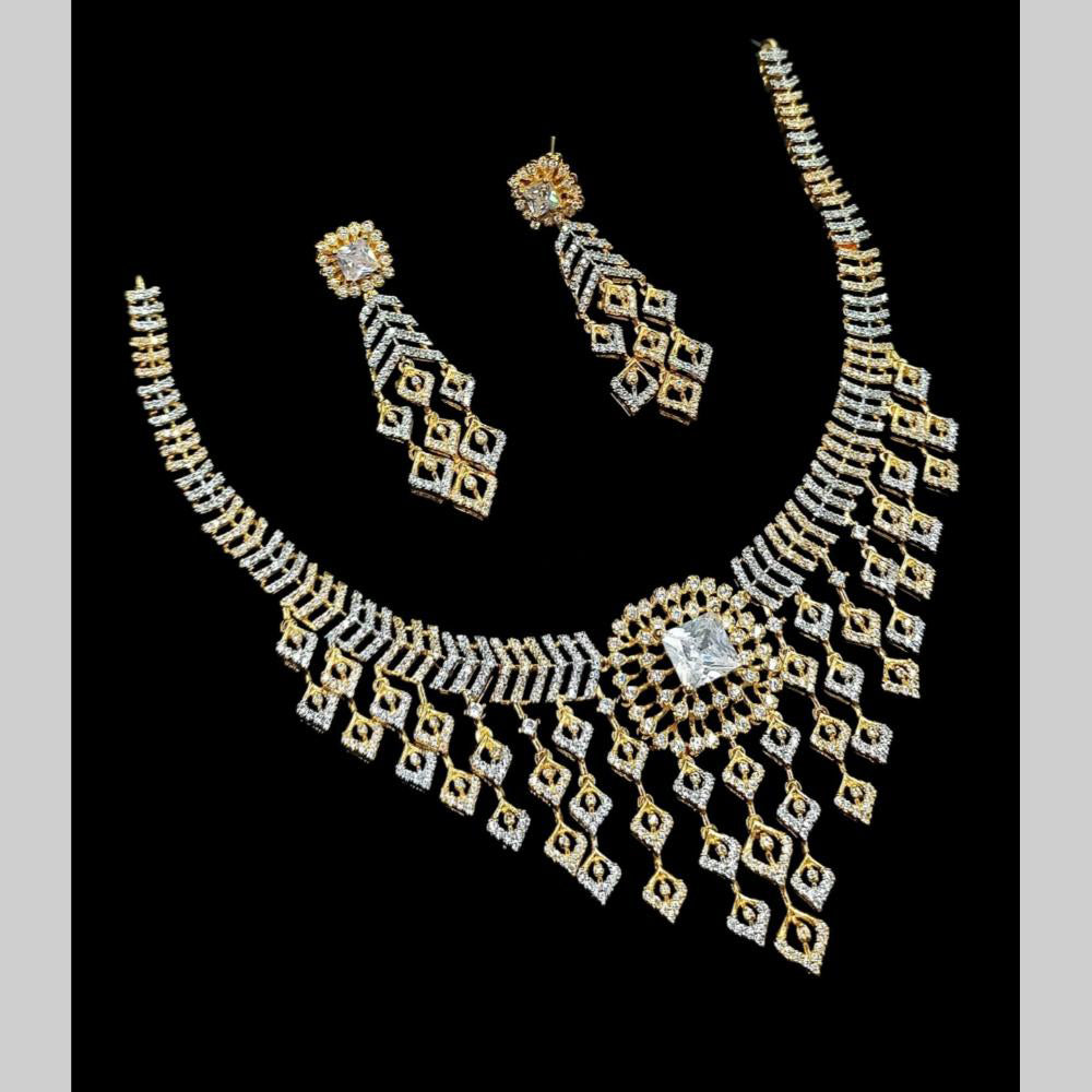 NAFJ Glamorous Crystal Stone Designer Necklace Set