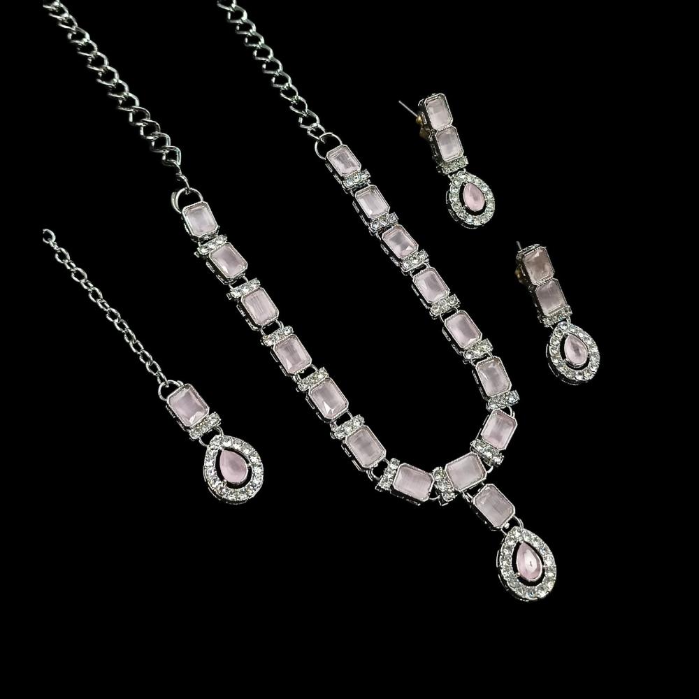 NAFJ Glamorous Crystal Stone Designer Necklace Set