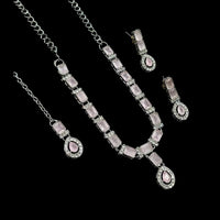 NAFJ Glamorous Crystal Stone Designer Necklace Set