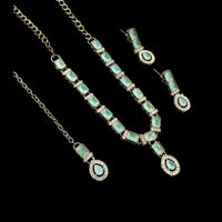 NAFJ Glamorous Crystal Stone Designer Necklace Set
