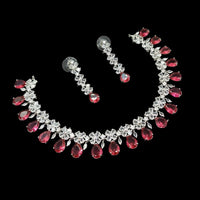 NAFJ Glamorous Crystal Stone Designer Necklace Set