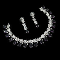 NAFJ Glamorous Crystal Stone Designer Necklace Set