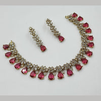 NAFJ Glamorous Crystal Stone Designer Necklace Set