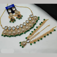 NAFJ Designer Kundan Stone Pearl And Beads Choker Necklace Set