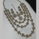 NAFJ Traditional Polki Kundan Stone Embellished Multilayer Necklace Set