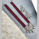 NAFJ Luxury Crystal Stone And Pearl Necklace Set for Women