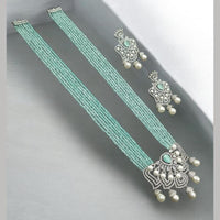 NAFJ Luxury Crystal Stone And Pearl Necklace Set for Women