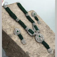 NAFJ Luxury Crystal Stone And Pearl Necklace Set for Women