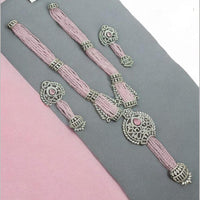 NAFJ Luxury Crystal Stone And Pearl Necklace Set for Women