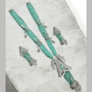 NAFJ Luxury Crystal Stone And Pearl Necklace Set for Women