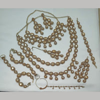 NAFJ Grand Crystal Stone And Austrian Stone Pearl And Beads Dreamy Bridal Set