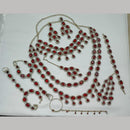 NAFJ Grand Crystal Stone And Austrian Stone Pearl And Beads Dreamy Bridal Set