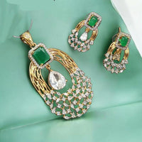 NAFJ Premium Crystal Stone Designer Pendant Set