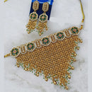 NAFJ Maharani Style Pota Stone And Pearl Choker Necklace Set 