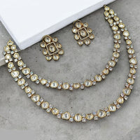 NAFJ Designer Polki Kundan Stone And Austrian Stone Necklace Set