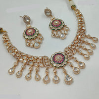 NAFJ Designer Polki Kundan Stone And Austrian Stone Necklace Set