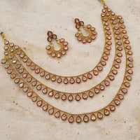 NAFJ Luxury Crystal Stone Triple Layer Necklace Set