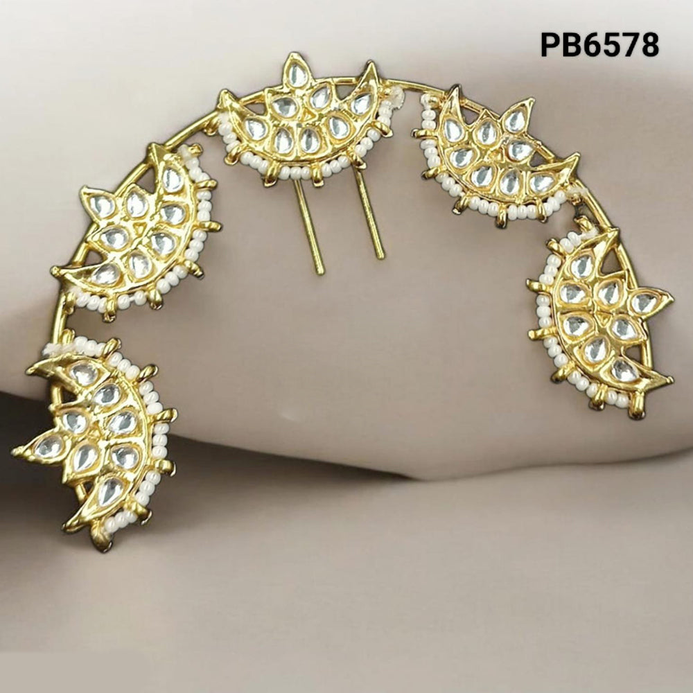 NAFJ Glamorous Kundan Stone Pearl Hair Accessories