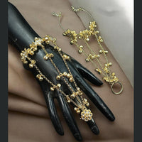 NAFJ Kundan Stone And Ghungroo Designer Hand Harness