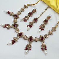 NAFJ Elegant Crystal Stone And Beads Necklace Set