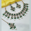 NAFJ Elegant Crystal Stone And Kundan Stone Beads Necklace Set