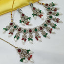 NAFJ Elegant Crystal Stone And Kundan Stone Beads Necklace Set