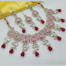 NAFJ Elegant Crystal Stone And Kundan Stone Beads Necklace Set