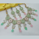 NAFJ Elegant Crystal Stone And Kundan Stone Beads Necklace Set
