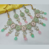 NAFJ Elegant Crystal Stone And Kundan Stone Beads Necklace Set
