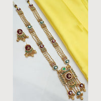 NAFJ Elegant Pota Stone And Pearl Long Necklace Set