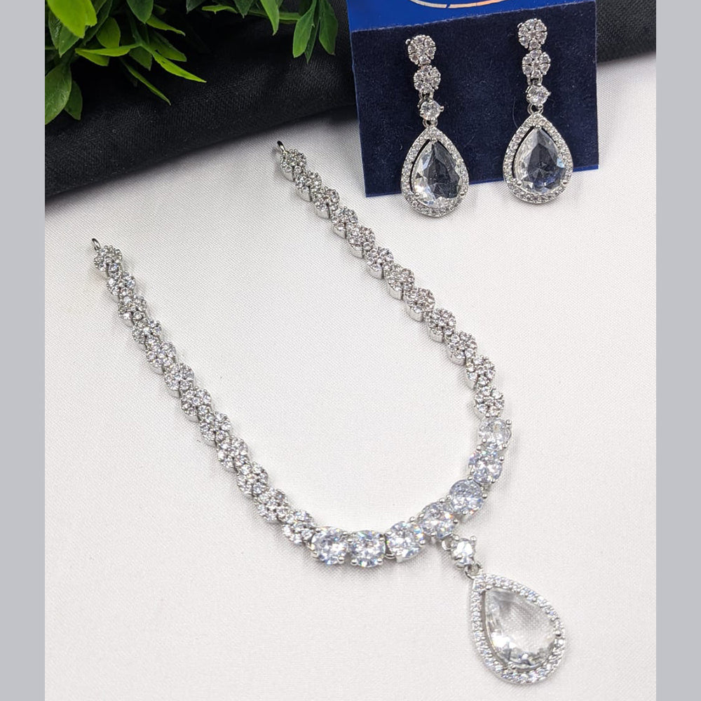 NAFJ Sparkling American Daimonds For Modern Elegance Necklace Set