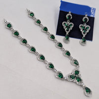 NAFJ Sparkling American Daimonds For Modern Elegance Necklace Set