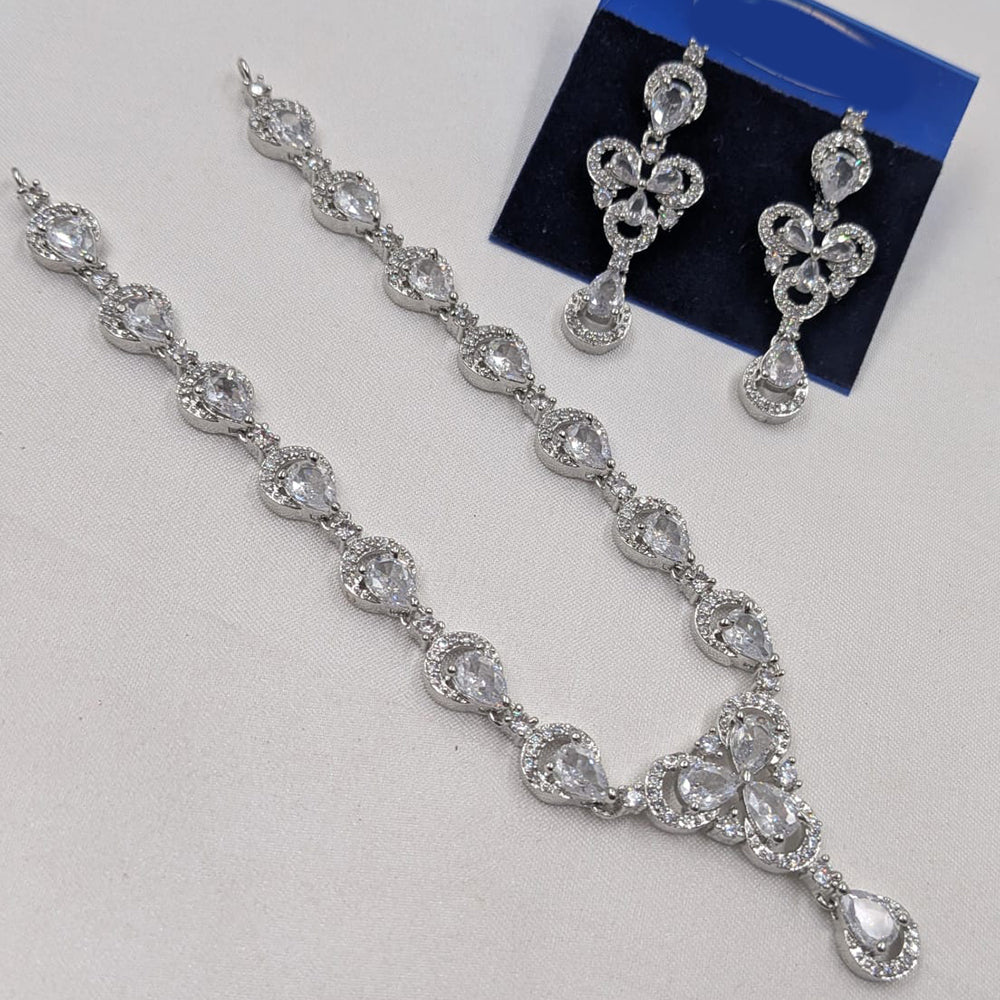 NAFJ Sparkling American Daimonds For Modern Elegance Necklace Set