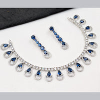 NAFJ Sparkling American Daimonds For Modern Elegance Necklace Set