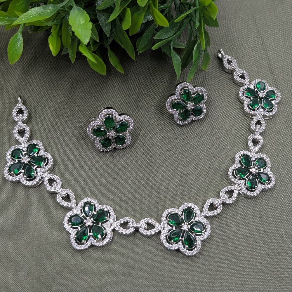 NAFJ Sparkling American Daimonds For Modern Elegance Necklace Set