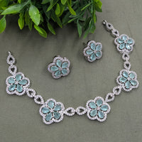 NAFJ Sparkling American Daimonds For Modern Elegance Necklace Set