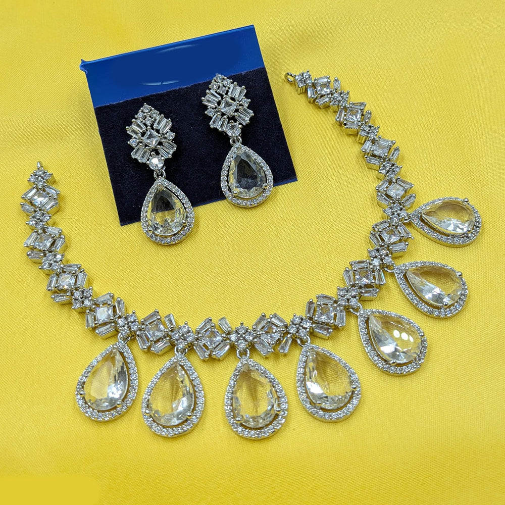 NAFJ Sparkling American Daimonds For Modern Elegance Necklace Set