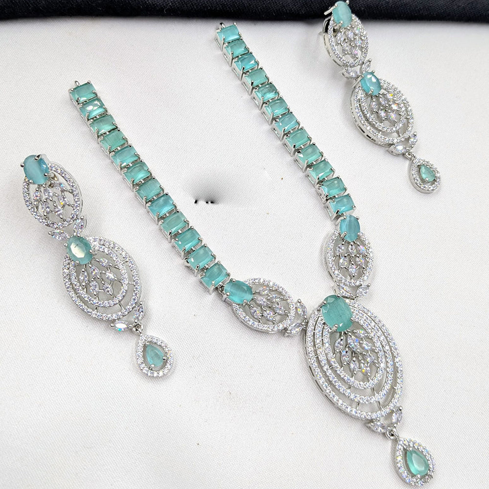NAFJ Sparkling American Daimonds For Modern Elegance Necklace Set