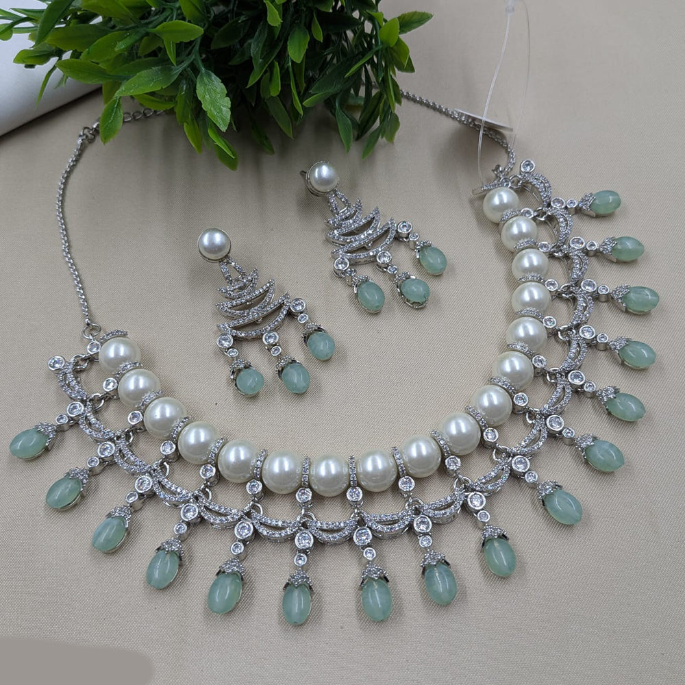 NAFJ Sparkling American Daimonds For Modern Elegance Necklace Set