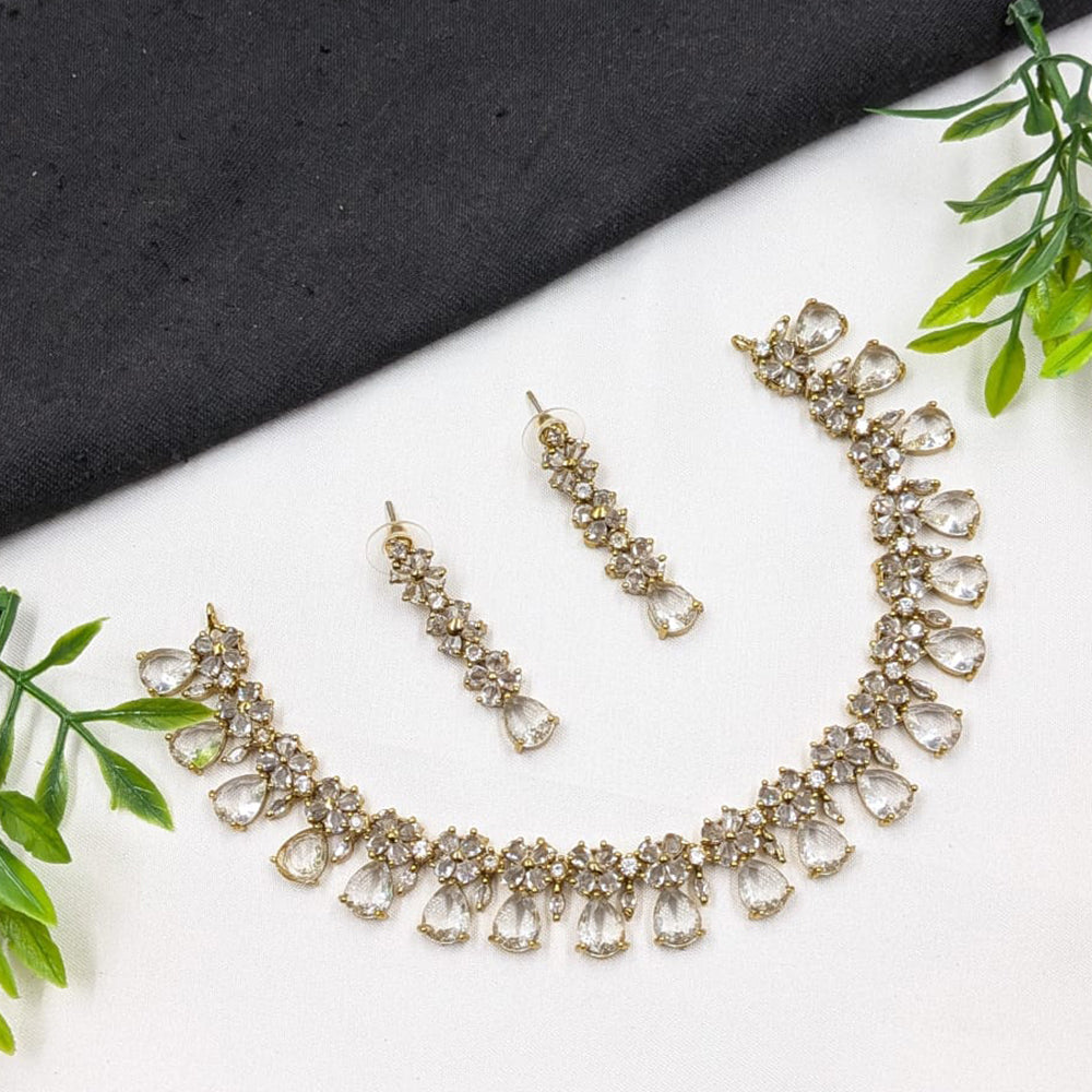 NAFJ Sparkling American Daimonds For Modern Elegance Necklace Set