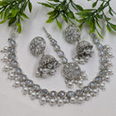 NAFJ Trendy Crystal Stone And Pearl Necklace Set 