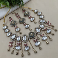 NAFJ Premium Pota Stone And Austrian Stone Necklace Set for Women