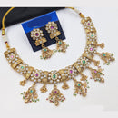 NAFJ Premium Pota Stone And Austrian Stone Pearl Necklace Set for Women