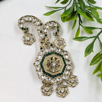 NAFJ Royal Groom Kundan Stone Brooch For Men Kalangi (Safa \ Padgdi)
