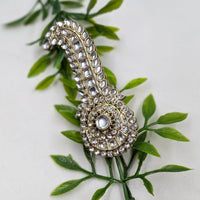 NAFJ Royal Groom Kundan Stone Brooch For Men Kalangi (Safa \ Padgdi)