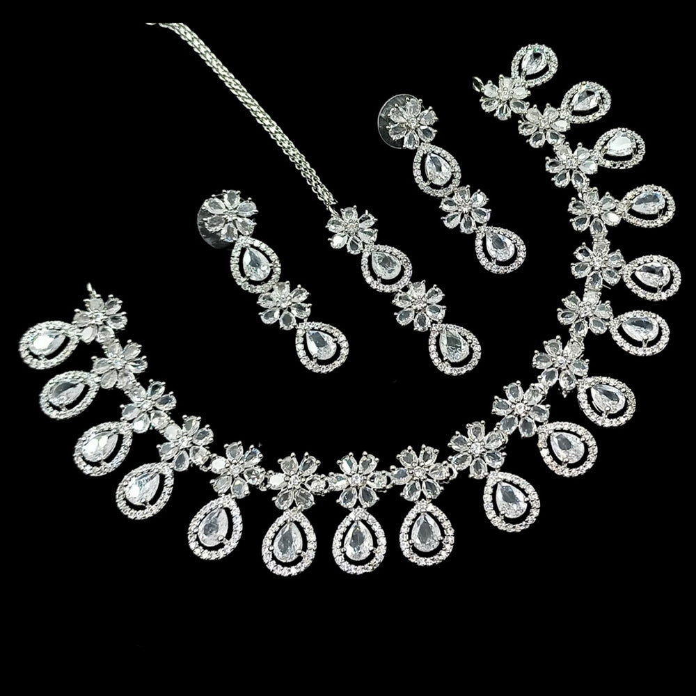 NAFJ Sparkling American Daimonds For Modern Elegance Necklace Set